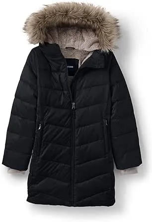 Lands' End Girls Winter Fleece Lined Down Alternative ThermoPlume Coat