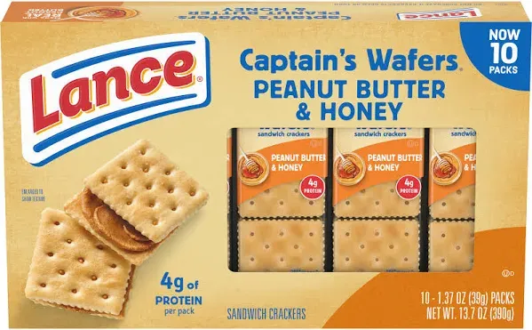 Lance Captain's Wafers Peanut Butter Honey Sandwich Crackers