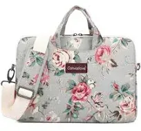 Canvaslove Grey Rose Pattern Waterproof Laptop Shoulder Messenger Bag