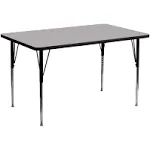 Flash Furniture 24''W x 48''L Rectangular Grey Thermal Laminate Activity Table -