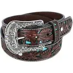 Ariat Women's Tooled Turquoise Inlay Belt