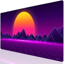 Large Gaming Mouse Pad, Extended XXL Desk Pad & Non-Slip Rubber Mat for Mice and Keyboard with Stitched Edges （90x40 cyberpunkgirl073）