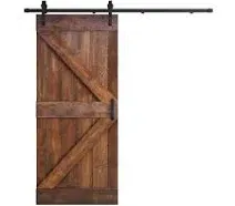 Coast Sequoia 84 in K Series Knotty Pine Wood Sliding Barn Door with Hardware Kit