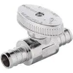 EFIELD 1/4 Turn Straight Stop Valve Barb Crimp 1/2" PEX x 1/2" PEX Chrome Plated Brass VALVE105