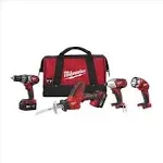 Milwaukee 2695-24 M18 Cordless LITHIUM-ION 4-Tool Combo Kit