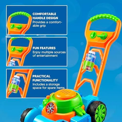  Bubble Lawn Mower Toddler Toys - Kids Toys Bubble Machine Summer Outdoor Pink