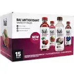 Bai Antioxidant Infused Beverage, Variety Pack, 18 Oz Bottle, 15/Box