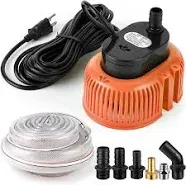 Pool Cover Pump Above Ground, Water Pump for Pool Draining, Submersible Water Pump Sump Pump with 16 Ft Drainage Hose & 25 Ft Extra Long Power Cord （Orange）