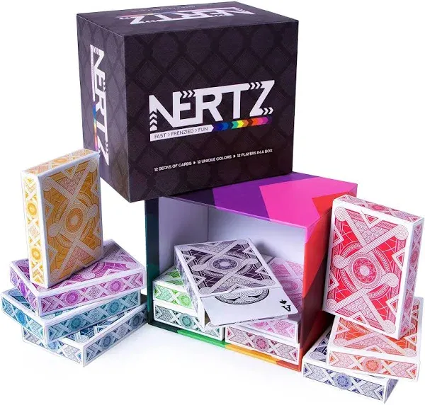 Nertz The Fast Frenzied Fun Card Game - 12 Decks of Playing Cards in