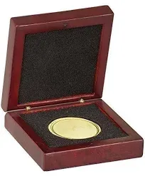 Decade Award Challenge Coin/Rosewood Finish Medal Presentation Box