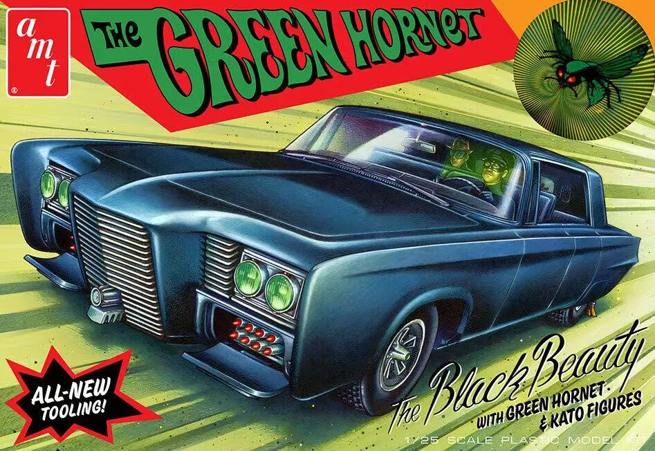 AMT Green Hornet Black Beauty 1:25 1271 Plastic Model Kit w/2 Figures New