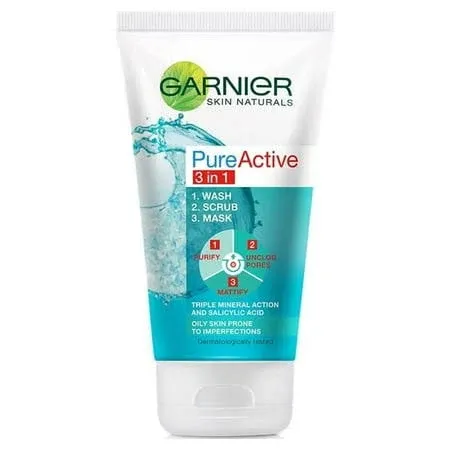 Garnier Skin Naturals Pure 3in1 Wash+scrub+mas<wbr/>k : 150ml.