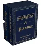 WS Game Company Monopoly and Scrabble Indigo Bookshelf Game Collection