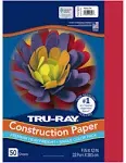 Pacon Tru-Ray Construction Paper, 76 lbs., 9 x 12, Festive Red, 50