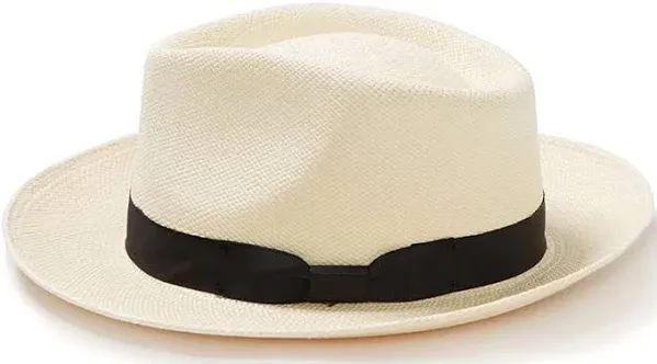 STETSON Unisex Retro Lightweight Straw Summer Panama Fedora Hat (TSRTRO-292481<wbr/>)