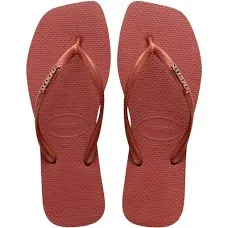 Havaianas Women's Slim Square Logo Metallic Flip-Flop