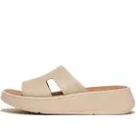 FitFlop Women's F-Mode Raw-Edge Leather Flatform H-Bar Slides