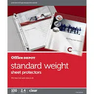 Office Depot Standard Weight Sheet Protectors, 8.5" x 11", 200 count