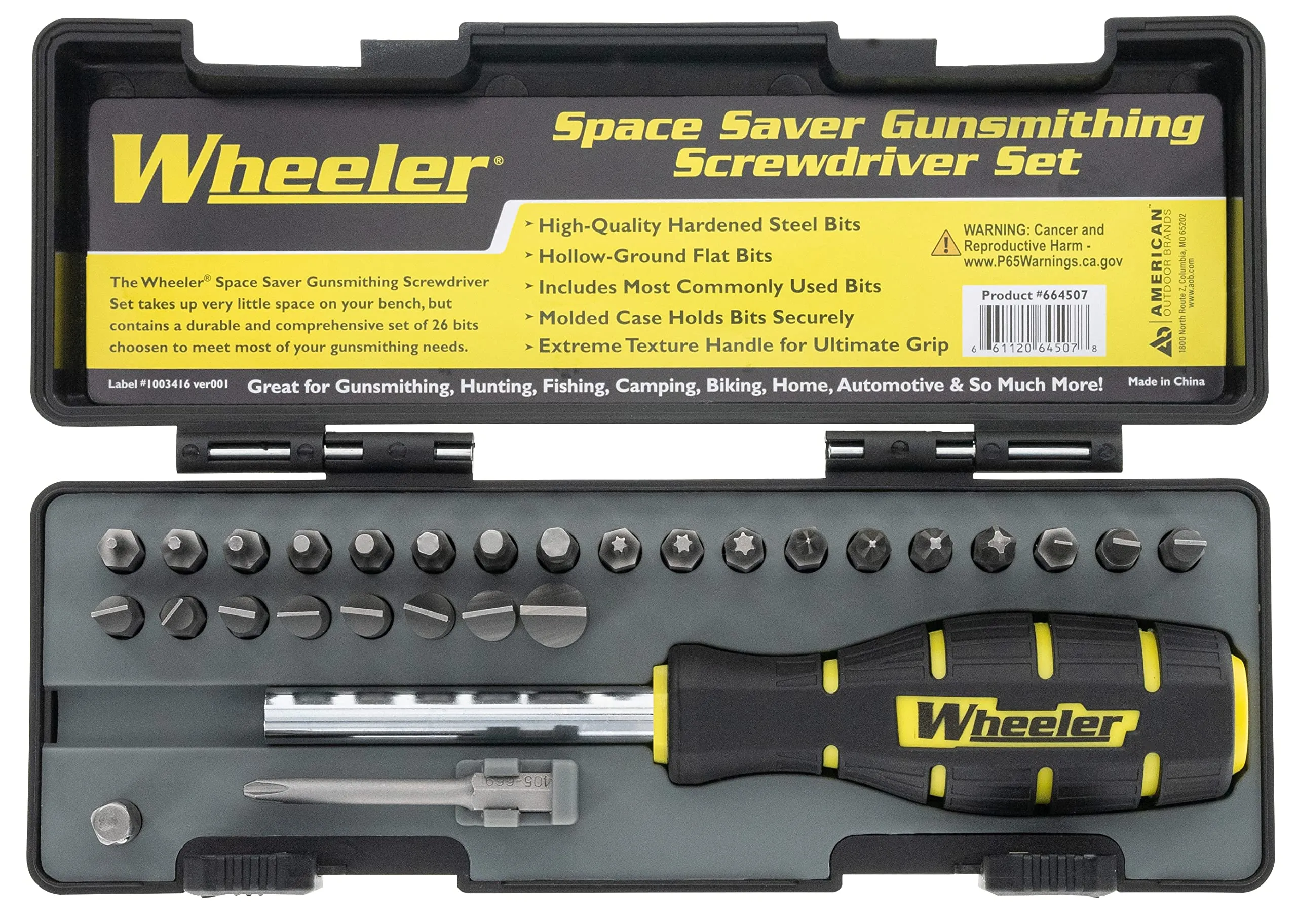 Wheeler 26 Bit Gunsmith Screwdriver Set Space Saver Tool Gunsmithing Firearm