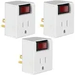 Teklectric, 15 Amps 120V Grounded Electrical Outlet 3 Piece