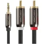 FosPower 3.5mm to RCA Cable (25FT), RCA Audio Cable 24K Gold Plated Male to Male