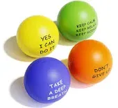 Motivational Stress Balls(4 Pack) for Kids and Adults,Stress Relief Ball with...