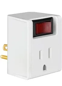 Grounded Single Outlet Power Adapter with Illuminated On/Off Rocker Switch