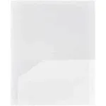 Jam Paper Heavy Duty Plastic 2 Pocket School Folders - Clear - 6/Pack