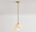 Elegant Alabaster Refinement Pendant - Natural Alabaster with Steel and Tumbled Brass - Ideal Hanging Light Fixture for Bedroom, Perfect Pendant Light for All Your Bedroom Needs