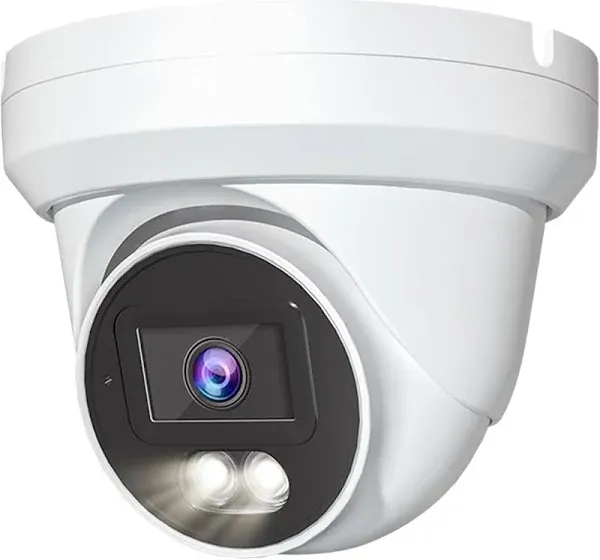 HikVision/Uniview Compatible HD 8MP SonyStarvis Sensor IP Camera Color-Vu PoE Turret Dome with Microphone, 24/7 Full Time Color at Night, Weatherproof IP67 Indoor Outdoor Wide Angle 2.8mm