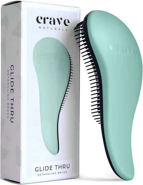 Crave Naturals Glide Thru Detangling Brush - Detangler Brush for Natural, Curly, Straight, Wet and Dry Hair for Adults and Kids - Hair Brush for Little Girls, Toddlers, Teens - 7.5 x 3 inches, Coral