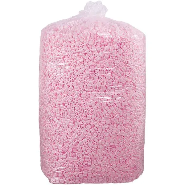 7 Cubic Feet Anti-Static Loose Fill Packing Peanuts, Pink - 7NUTSAS