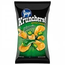 Krunchers Kettle Cooked Potato Chips Jalapeno - 8 oz