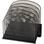 Safco Onyx Mesh 5-Tier Desk Organizer, 12"H x 11 1/4"W x 7 1/4"D, Black