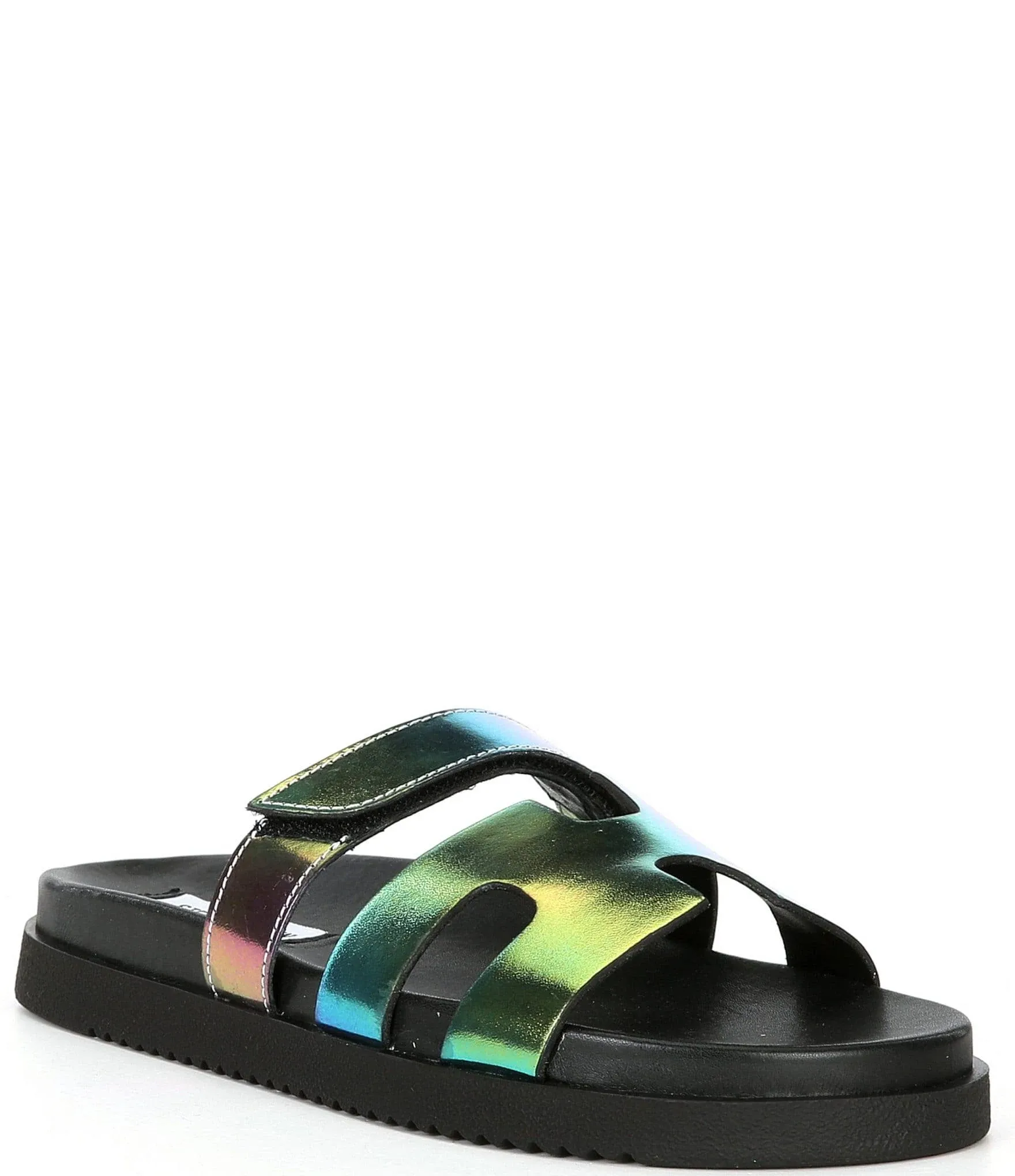 Steve Madden Mayven Leather Rainbow Slide Sandals - 8M