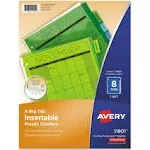 Avery Insertable Big Tab Plastic Dividers, 8-Tab, 11 x 8.5, Assorted, 1 Set