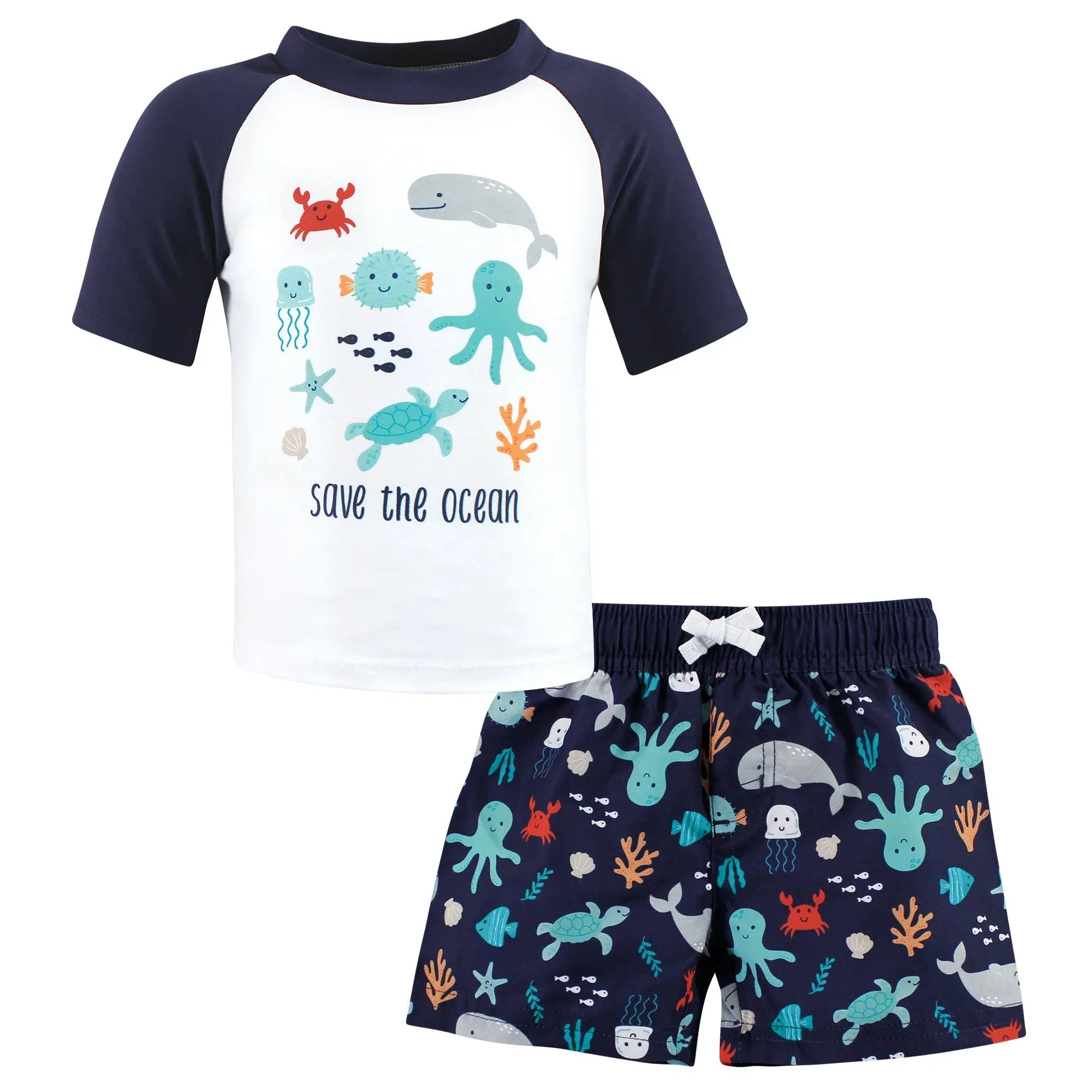 Hudson Baby Unisex Baby Swim Rashguard Set