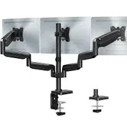 MOUNT PRO Triple Monitor Mount, 3 Monitor Desk Mount for There Screens up to 32 Inch, Full Motion Gas Spring Triple Monitor Stand, Heavy Duty Monitor Arm Hold up to 17.6lbs Each, VESA Mount, White