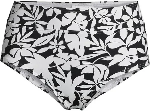 Lands' End Women's Tummy Control High Waisted Bikini Swim Bottoms