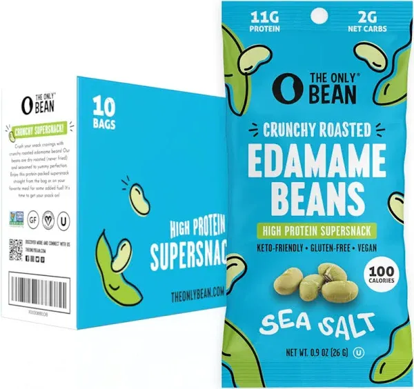 The Only Bean Crunchy Dry Roasted Edamame Snacks (sea Salt), Keto