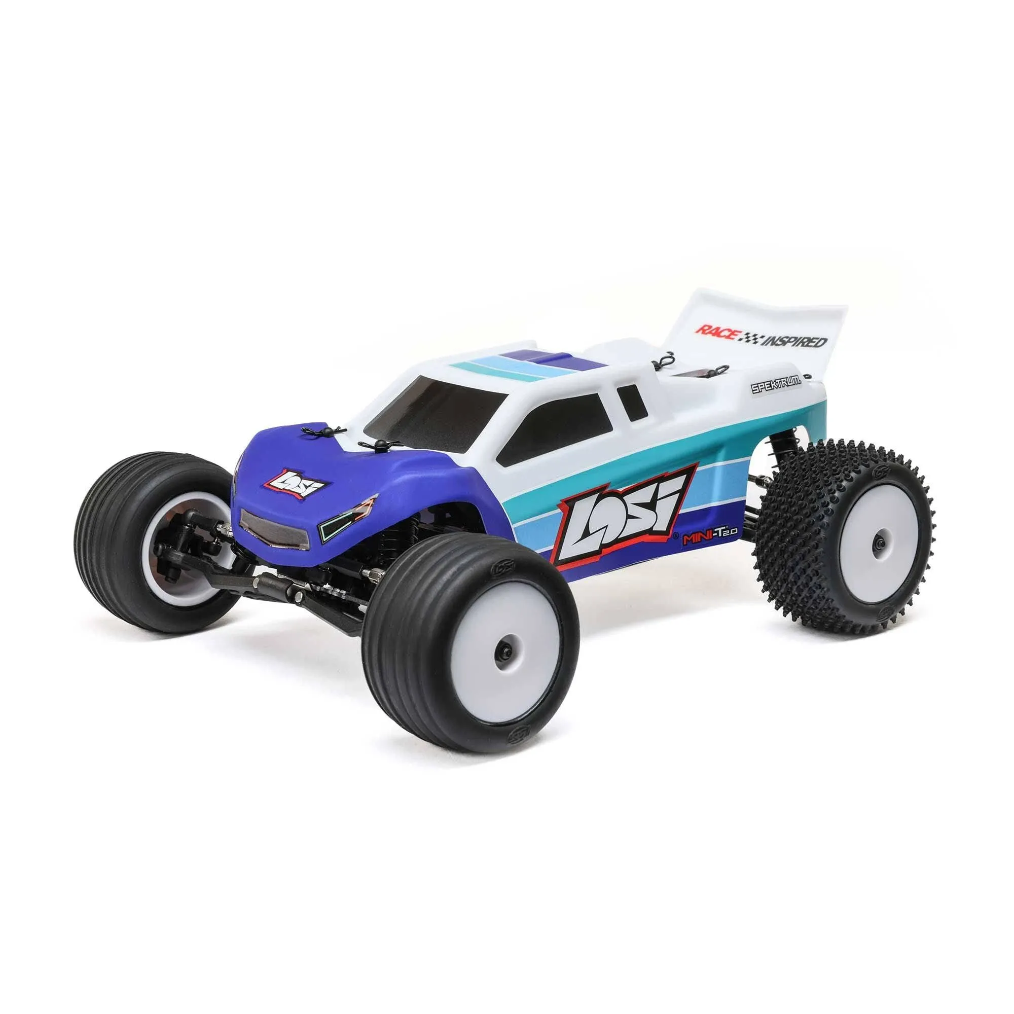 Losi Mini-T 2.0 V2 1/18 RTR 2WD Brushless Stadium Truck (Blue) w/2.4GHz Radio, Battery & Charger