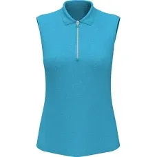 Callaway Women's Sleeveless 1/4 Zip Heather Golf Polo