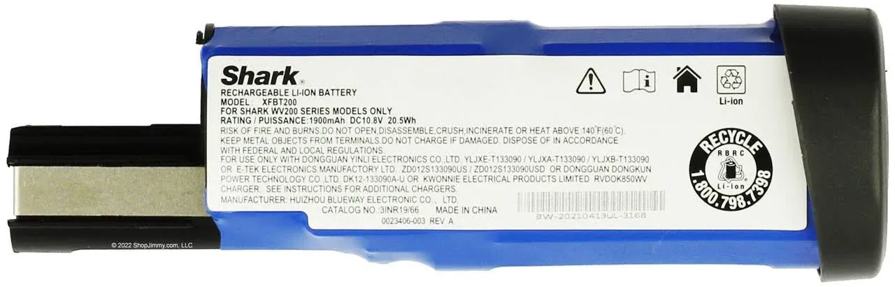 Genuine Shark ION WV220 WV200 WV200C WV201 WV205 LI-ION BATTERY 1900mAh XFBT201