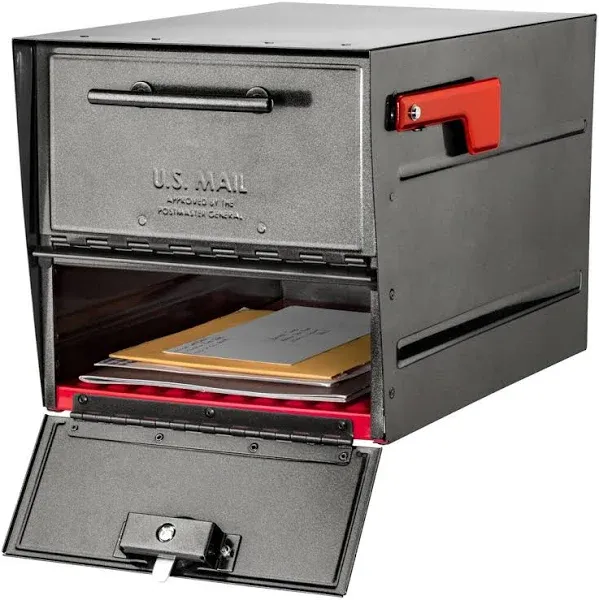 NEW ARCHITECTURAL MAILBOXES 6400 LOCKING OASIS ECLIPSE POST MOUNT PEWTER RED