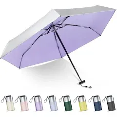 LEAGERA Mini Umbrella for Purse - UPF 50+ UV Blocker Sun Protection Umbrella, Small Micro Travel Parasol Design for Women