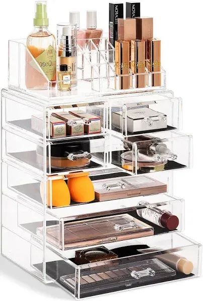 Sorbus Acrylic Cosmetic Makeup Jewelry Storage Case Display