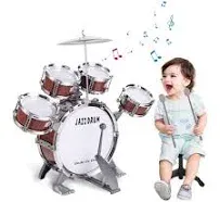 Kids Drum Set, Toddler Jazz Drum Kit Toys Percussion Musical Instruments Drum...