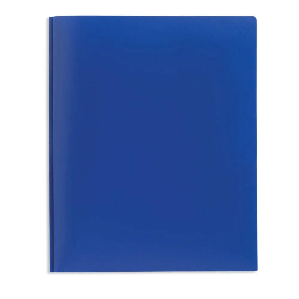 Office Depot Brand 2-Pocket School-Grade Poly Folder with Prongs, Letter size, Blue