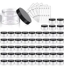 Eternal Moment 36 Pack 3 OZ Plastic Jars Round Clear Cosmetic Container Jars with Lids