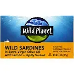 Wild Planet Wild Sardines in Extra Virgin Olive Oil, Lemon, Lightly Smoked - 4.4 oz